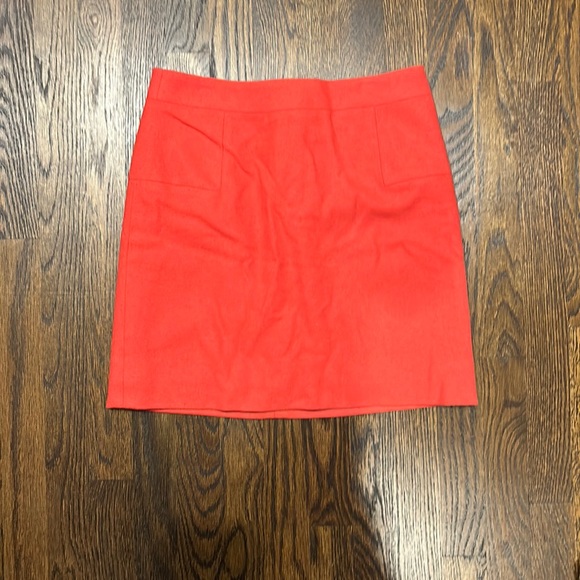 Red J.Crew mini skirt, back zip closure - Picture 1 of 4